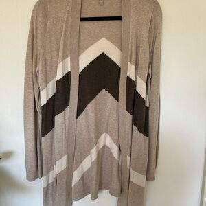 Banana Republic Tan and Brown Chevron Cardigan
